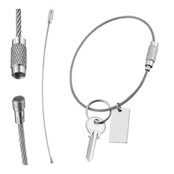 Solidny Zawieszka Brelok Stalowy do Przechowywania Kluczy - 15cm