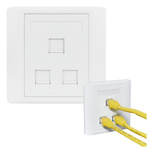 Elegancka Osłona Gniazda Telefonicznego i Internetowego z Wypustami - Idealna Pokrywa do Przewodów na Ścianę