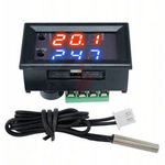 Elektroniczny Termostat z Wyświetlaczem LED do Kontroli Temperatury - 12V -50 do 110°C - Red-Blue