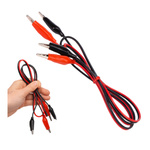 Przedłużacz Pomiarowy Silikonowy z Krokodylkami 100cm Czerwony/Czarny