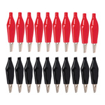 Krokodylki Izolowane Pomiarowe 28mm Czarny i Czerwony 10 par Żabki