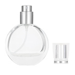 Flakon Na Perfumy Szklany 25ml Mini Okrągły Pusty Srebrny Atomizer