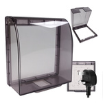 Czarna osłona wodoodporna na gniazdo z klapką - idealna ochrona przed deszczem i kurzem