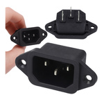 Gniazdo Zasilające IEC Męskie Trapezowe Przykręcane do Obudowy - Idealne do Projektów DIY