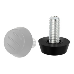 Noga meblowa regulowana M6 22x19mm czarna z podkładką - stabilizacja i ochrona podłóg