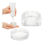 Pudełeczko Plastikowe Organizer Zakręcany 3ml - Praktyczny Pojemniczek Kwadratowy do Przechowywania Drobnych Rzeczy