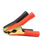 Zaciski Szczękowe Kleszczowe 90mm - 100A - Średnie Krokodylki Izolowane - 2 Sztuki