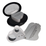 Kieszonkowa lupa jubilerska z podświetleniem LED - powiększenie 30x i 60x