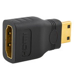 Adapter HDMI na Mini HDMI - Wtyki Gold - Full HD - Łącznik do Standardowego Kabla HDMI - Pozłacane Wtyki - Umożliwia Korzystanie z Telefonu z Portem Mini HDMI