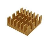 Radiator Aluminiowy Wytłaczany 14x14x6mm Złoty - Chłodzenie Elementów Elektronicznych