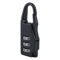 Kompaktowa kłódka na szyfr do zabezpieczania szafek i bagażu - czarna, 5,5cm