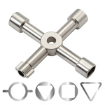 Uniwersalny Klucz Do Szafek Technicznych Z 4 Różnymi Końcówkami Dla Skrzynek Gazomierzy, Wodomierzy I Innych Urządzeń Elektrycznych