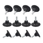 Zestaw 12x Nóżki Meblowe M8 50x25mm Stopka Regulowana Czarna Noga z Podkładką