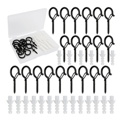 Wieszak Metalowy Haczyk Oczkowy Wkręcany Sufitowy 20szt Loftowy