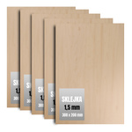 Sklejka 300 x 200 x 1,5 mm– Prostokątna Deska Płyta do DIY Grawerowania - Zestaw 5 sztuk