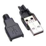 Wtyk Usb Z Osłoną Montowany Na Kabel Męski 3 Części Plastikowej Obudowy Płytka