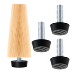Noga meblowa regulowana 4szt. M8 22x18mm czarna z podkładką - stabilność i ochrona podłóg