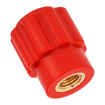 Nakrętka z gwintem 4mm - Czerwona Gałka do Złącza Zakręcanego JS900A
