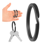 Kółko sprężynowe do breloka 30mm czarne płaskie - idealne do kluczy i zawieszek