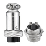 Złącze Przemysłowe Zakręcane GX16 2-Pin - Wtyk z Gniazdem do Tworzenia Przedłużaczy