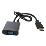 Przejściówka HDMI do VGA z obsługą audio i bez zewnętrznego zasilania - 1080p.