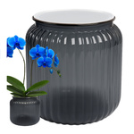 Doniczka LANTERN - Szaro Transparentna Donica Z Plastiku 8,8cm