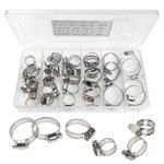 Zestaw Zaciskowych Stalowych Opasek Obejma Ślimakowa Mix 6-29mm 40sztuk