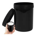 Pojemnik Zakręcany PP 500ml Czarny Okrągły - Elegancki i Szczelny sposób na Bezpieczne Przechowywanie