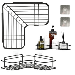 Półka Łazienkowa do Kabiny Narożnej - Czarna - Organizator Koszyk na Przybory Prysznicowe i Kuchenne